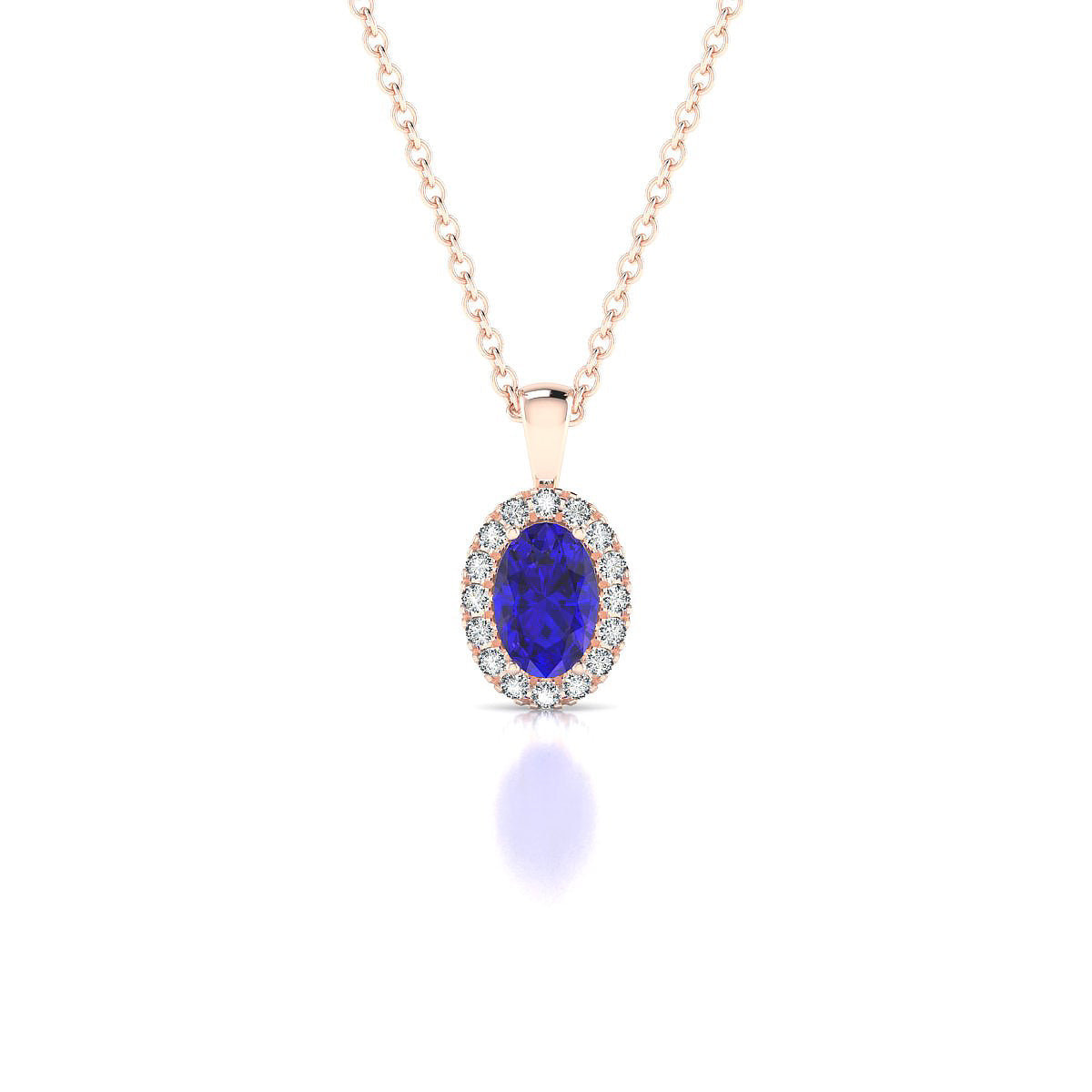 Solar | 18k Rose Gold 6 x 4 mm Oval Tanzanite Pendant