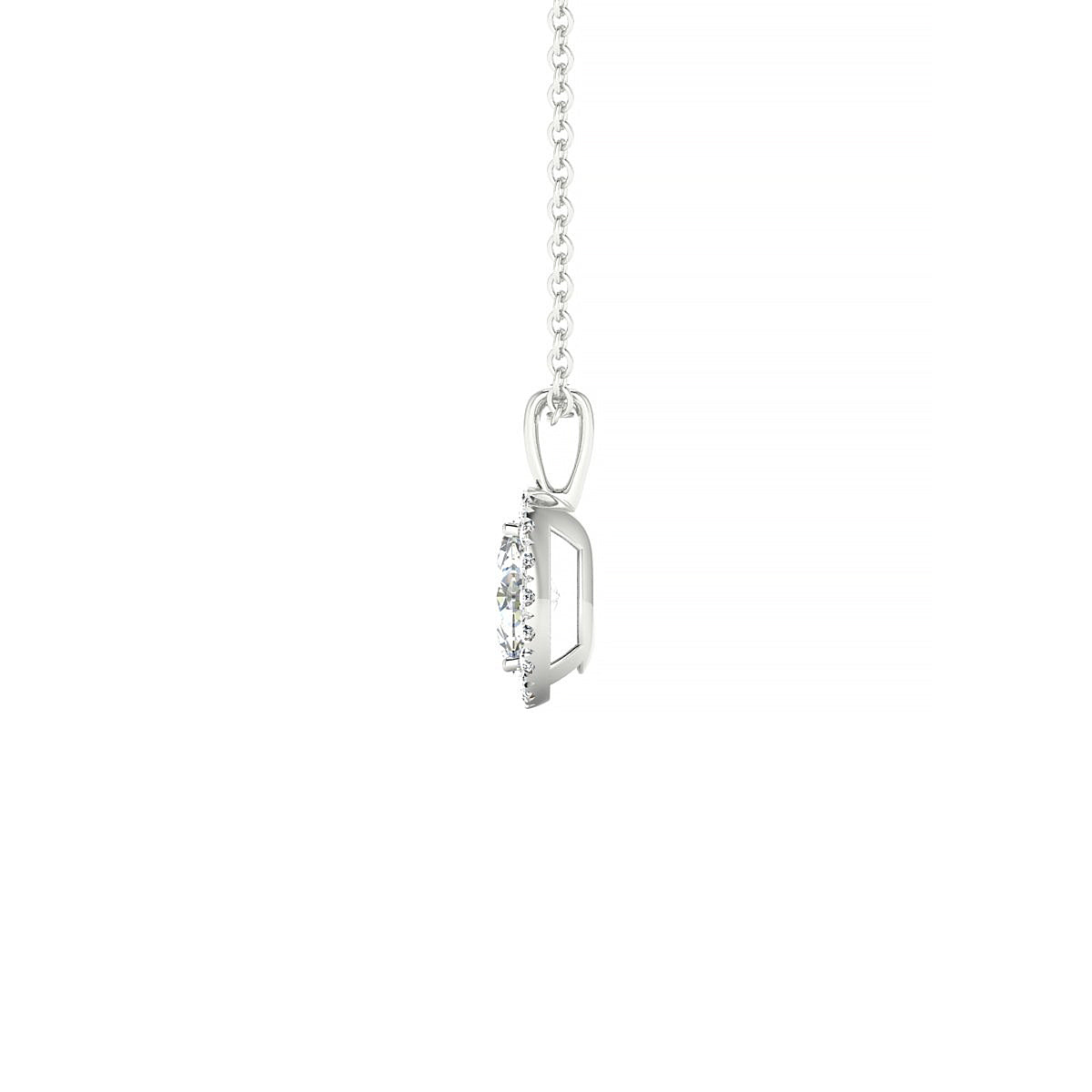 Solar | 18k White Gold 6 x 4 mm Oval Diamond Pendant