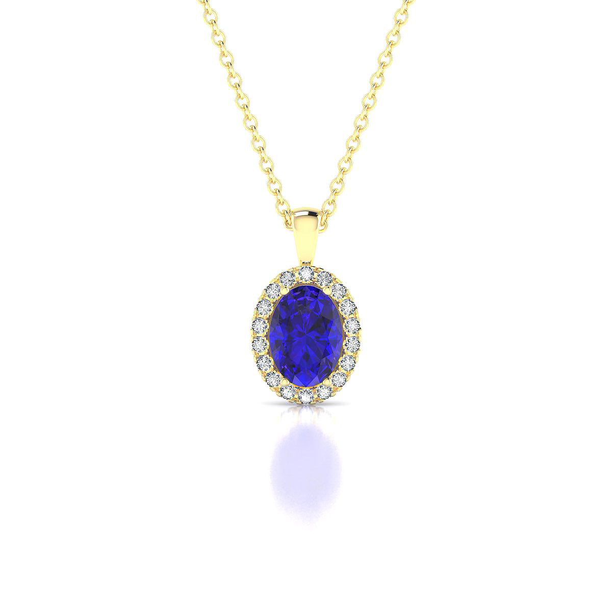Solar | 18k Yellow Gold 7 x 5 mm Oval Tanzanite Pendant