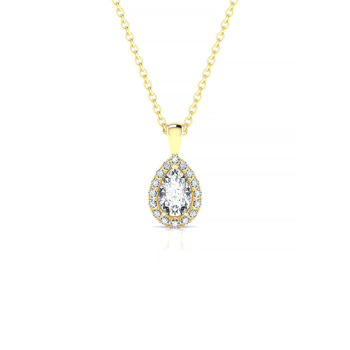 Solar | 18k Yellow Gold 6 x 4 mm Pear Diamond Pendant