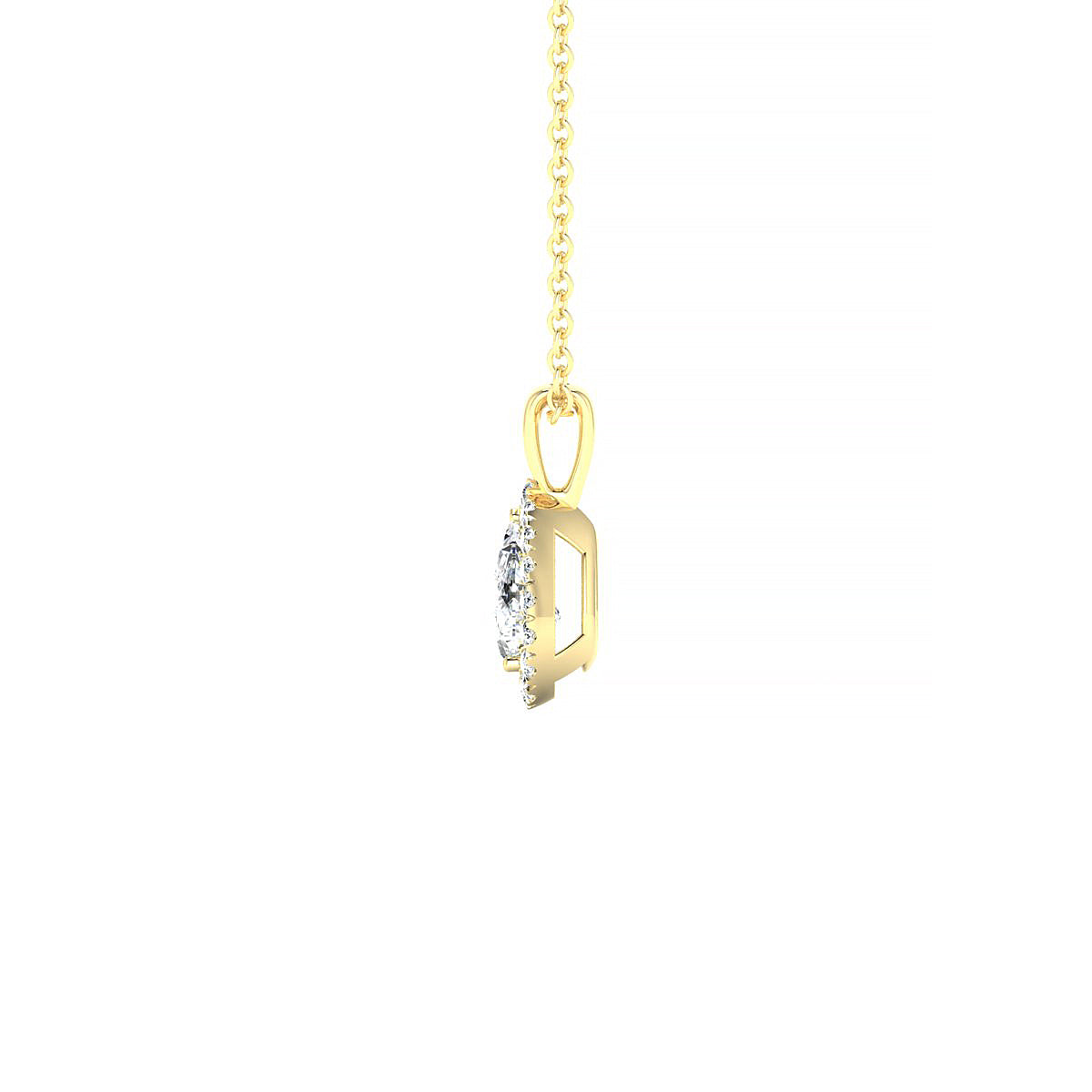Solar | 18k Yellow Gold 6 x 4 mm Pear Diamond Pendant