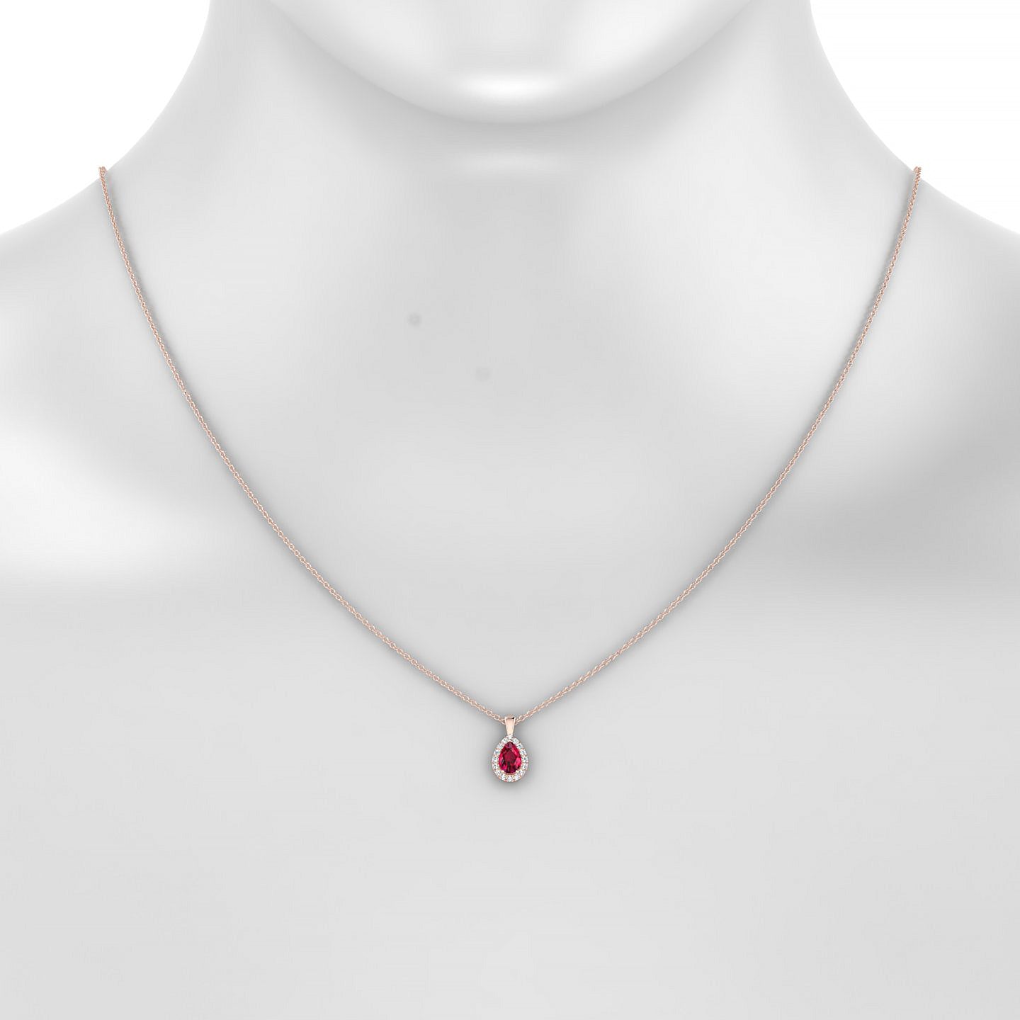 Solar | 18k Rose Gold 6 x 4 mm Pear Ruby Pendant