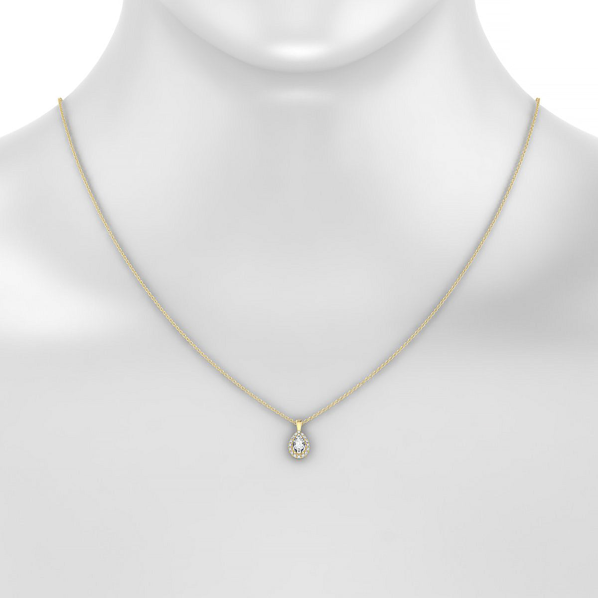 Solar | 18k Yellow Gold 6 x 4 mm Pear Diamond Pendant