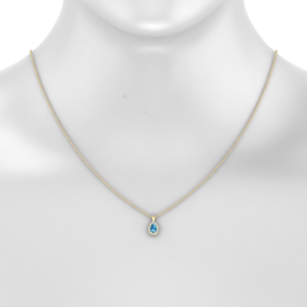 Solar | 18k Yellow Gold 6 x 4 mm Pear Topaz Pendant
