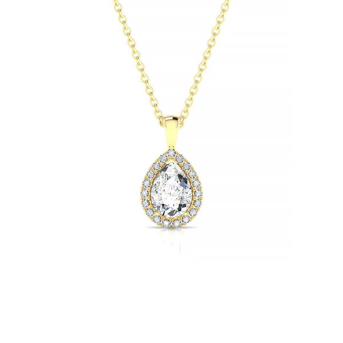 Solar | 18k Yellow Gold 7 x 5 mm Pear Diamond Pendant