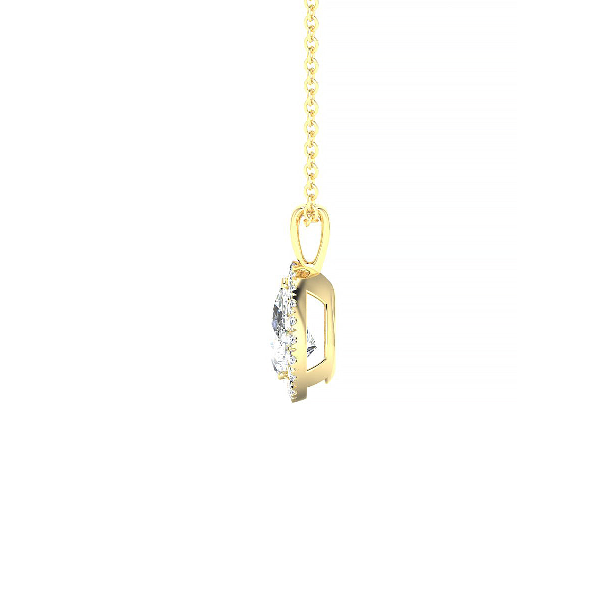 Solar | 18k Yellow Gold 7 x 5 mm Pear Diamond Pendant