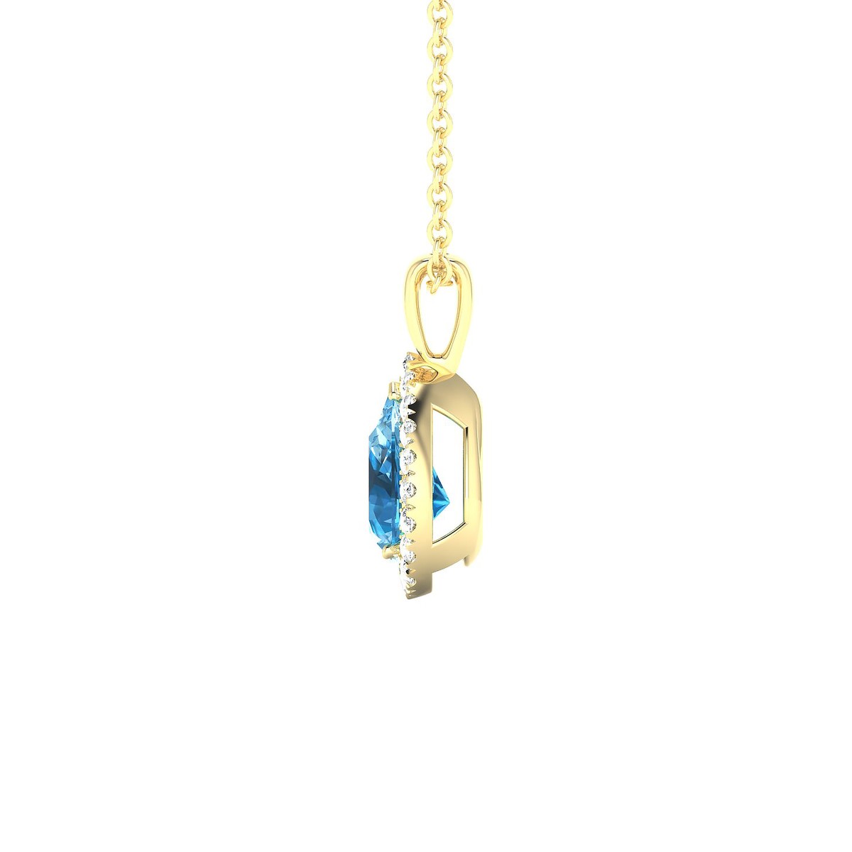 Solar | 18k Yellow Gold 7 x 5 mm Pear Topaz Pendant