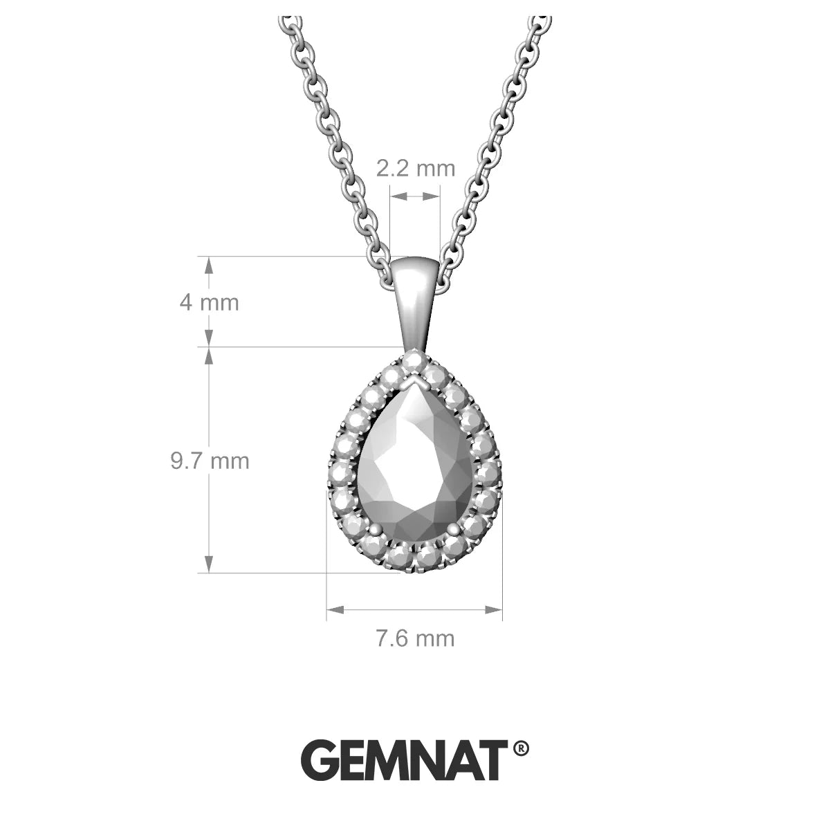 Solar | 18k Rose Gold 7 x 5 mm Pear Citrine Pendant