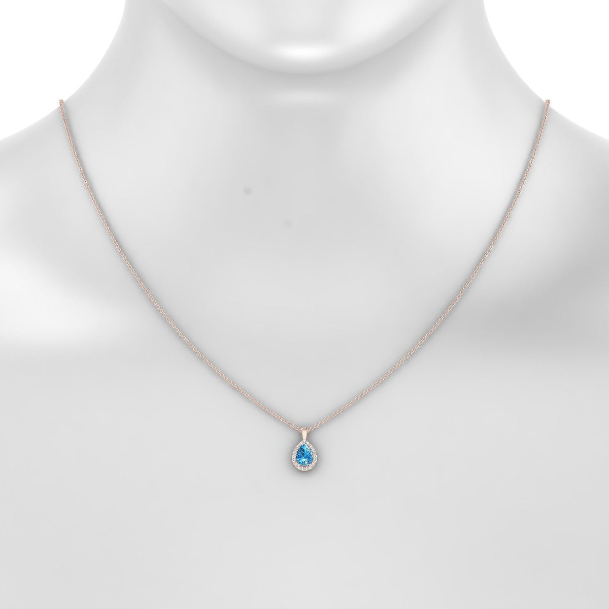 Solar | 18k Rose Gold 7 x 5 mm Pear Topaz Pendant
