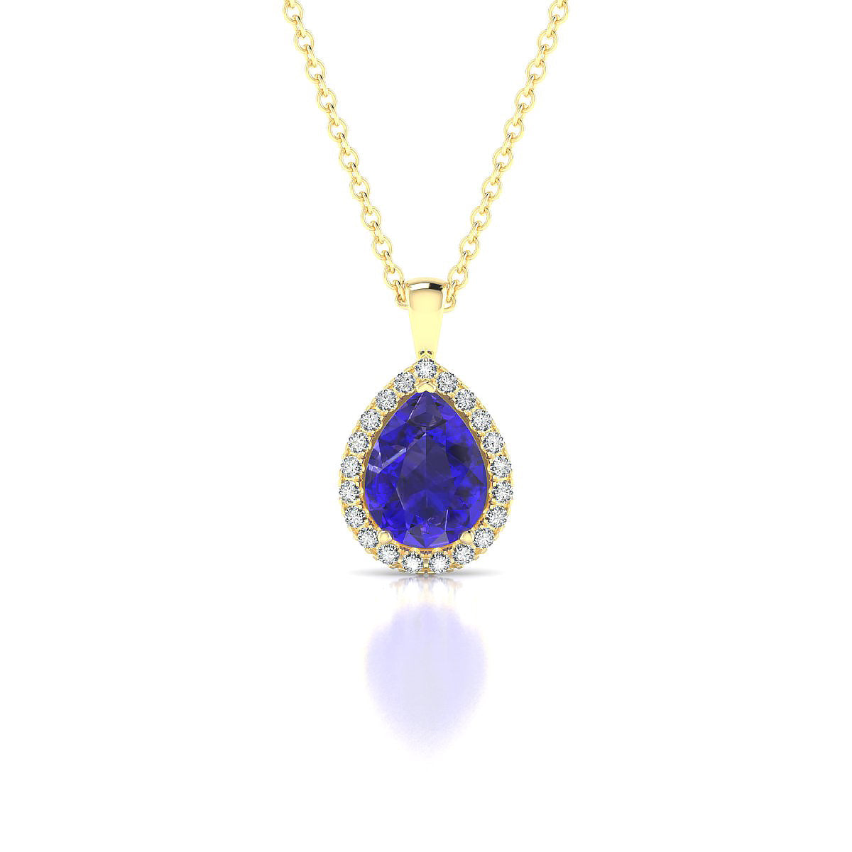 Solar | 18k Yellow Gold 8 x 6 mm Pear Tanzanite Pendant