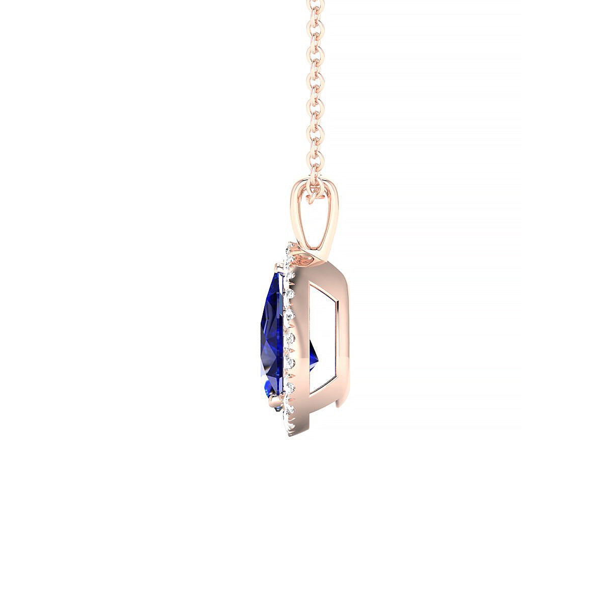 Solar | 18k Rose Gold 8 x 6 mm Pear Sapphire Pendant