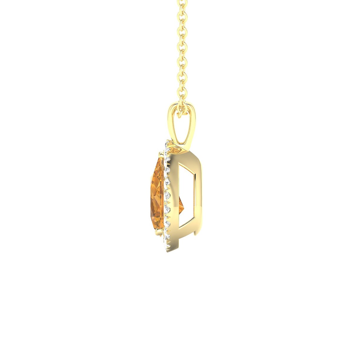 Solar | 18k Yellow Gold 8 x 6 mm Pear Citrine Pendant
