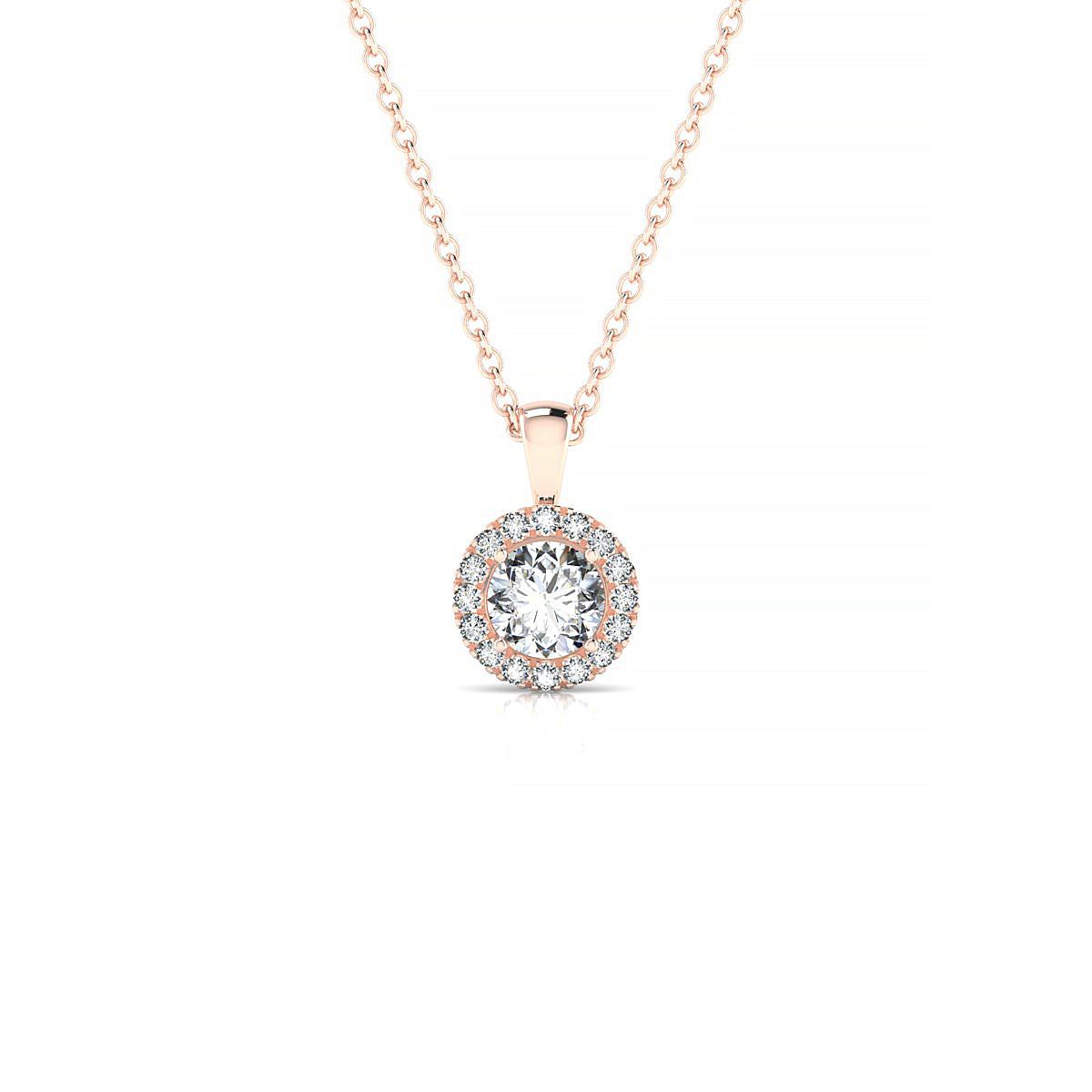 Solar | 18k Rose Gold 4.2 mm Round Diamond Pendant
