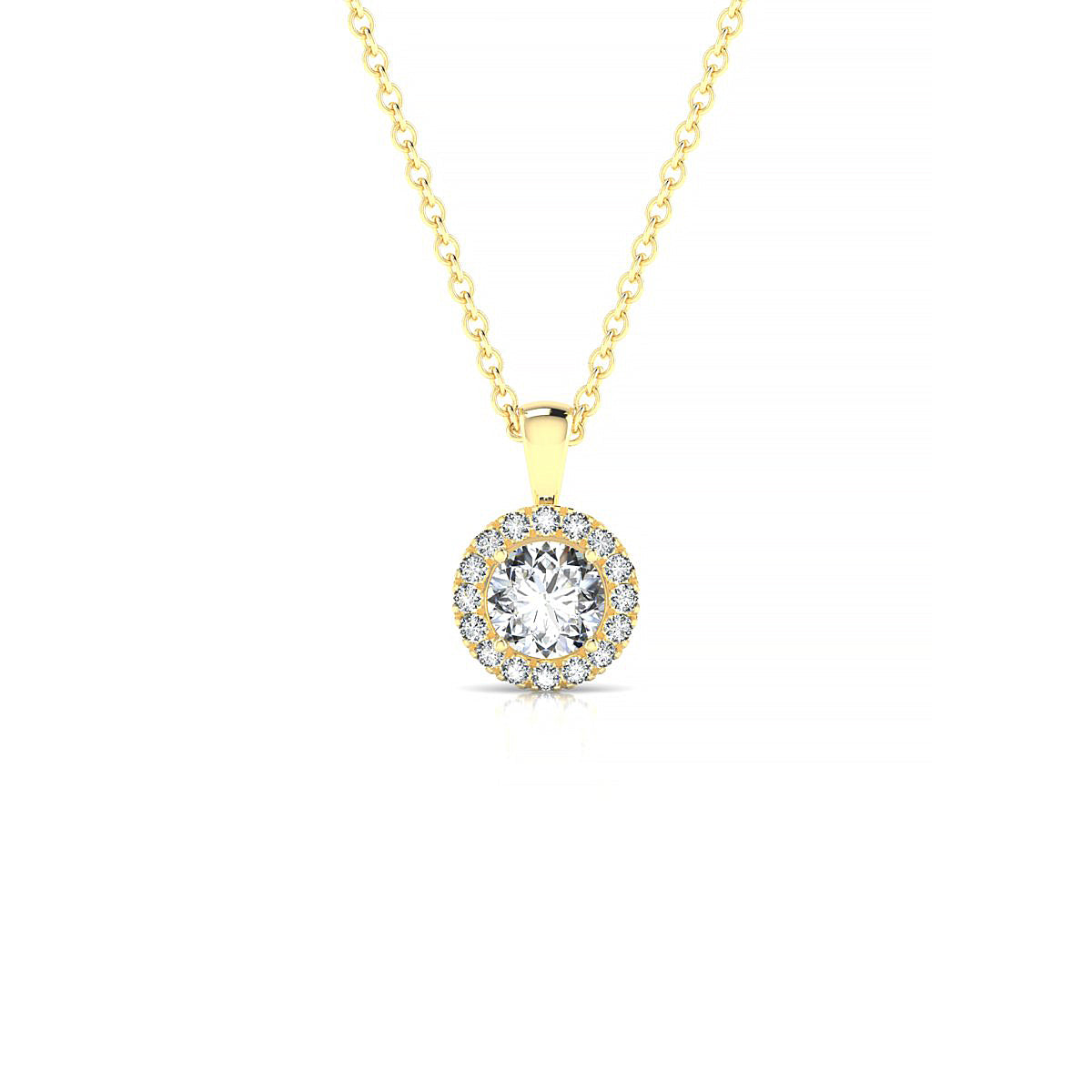Solar | 18k Yellow Gold 4.2 mm Round Diamond Pendant