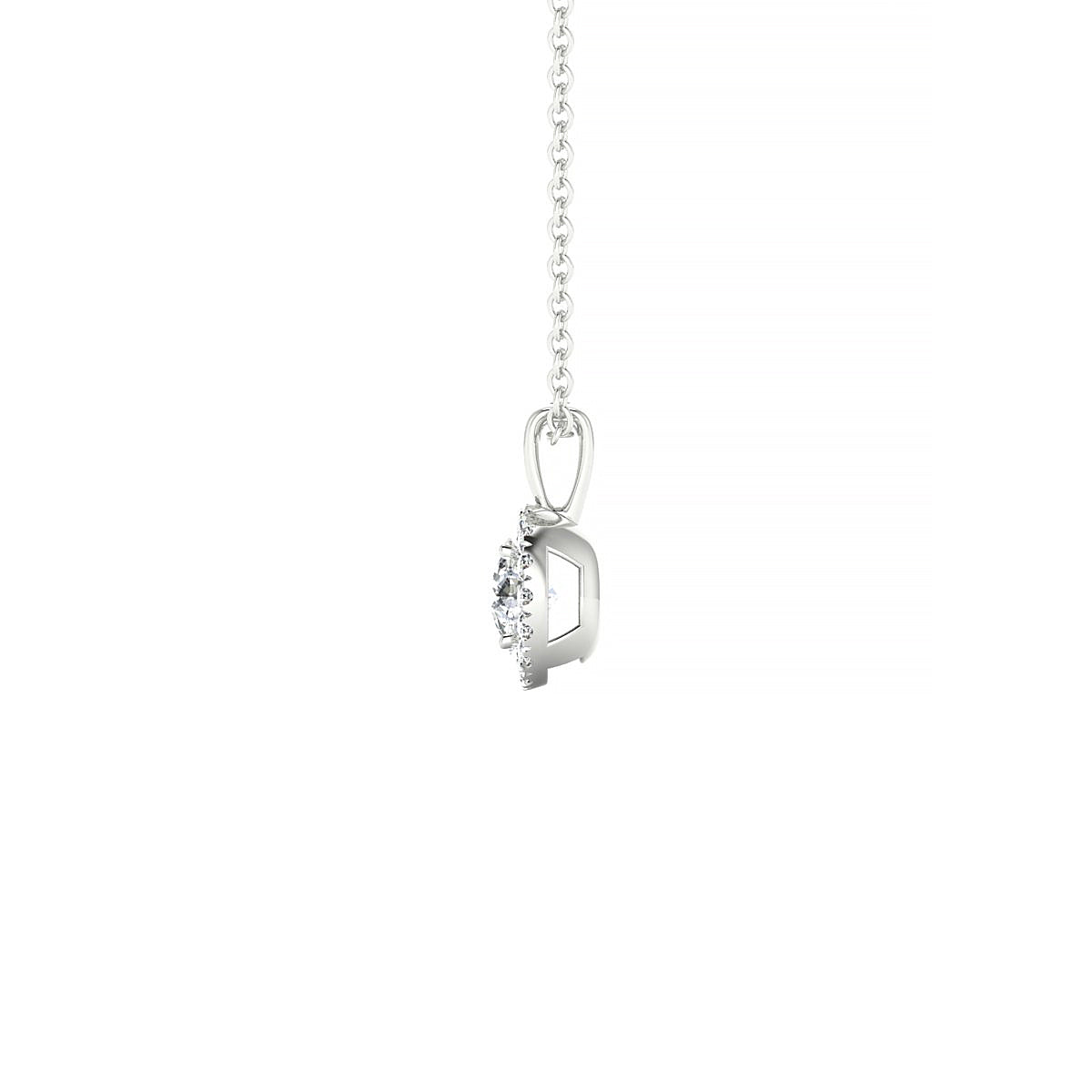 Solar | 18k White Gold 4.2 mm Round Diamond Pendant