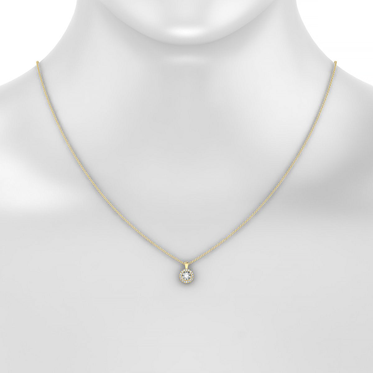 Solar | 18k Yellow Gold 4.2 mm Round Diamond Pendant