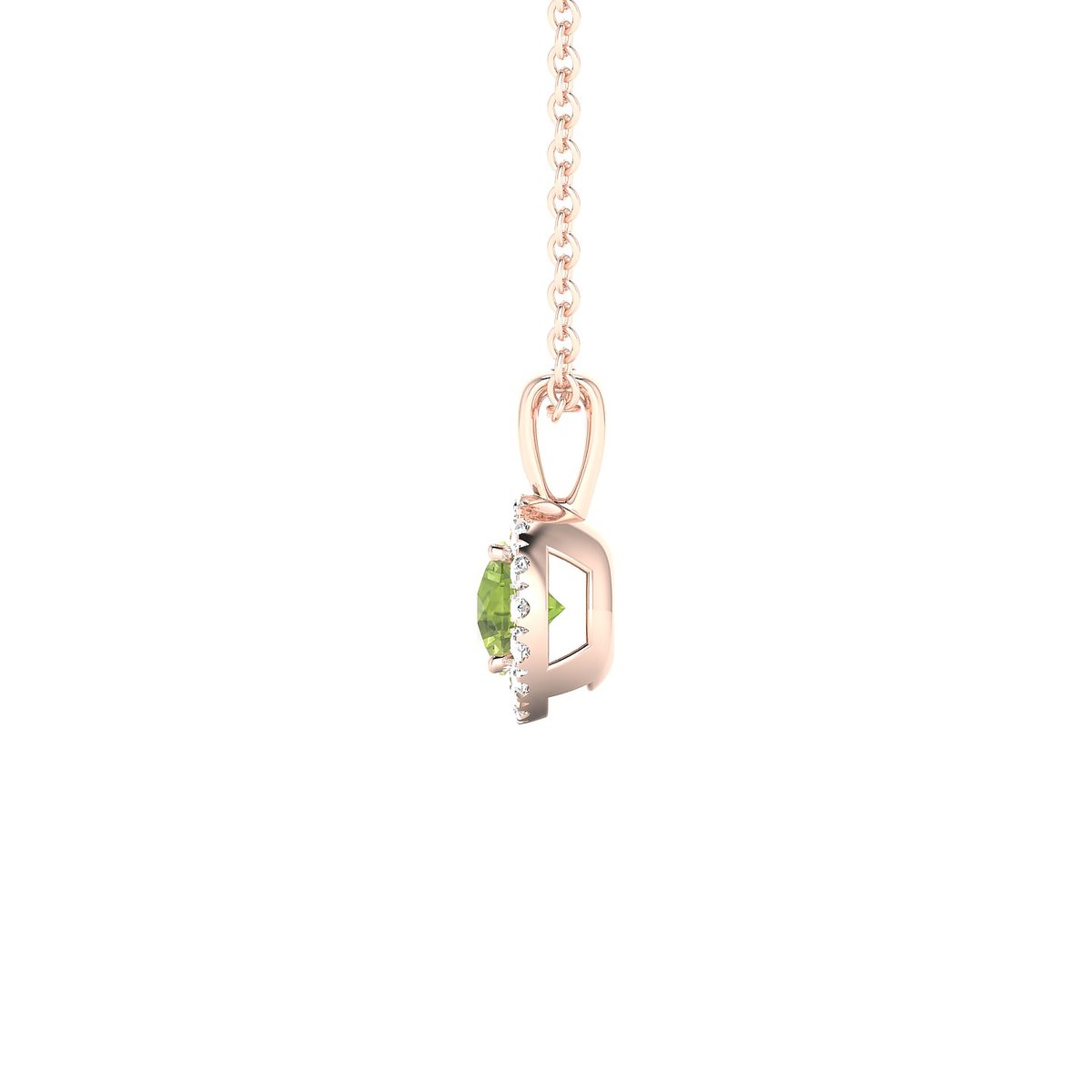 Solar | 18k Rose Gold 4.5 mm Round Peridot Pendant