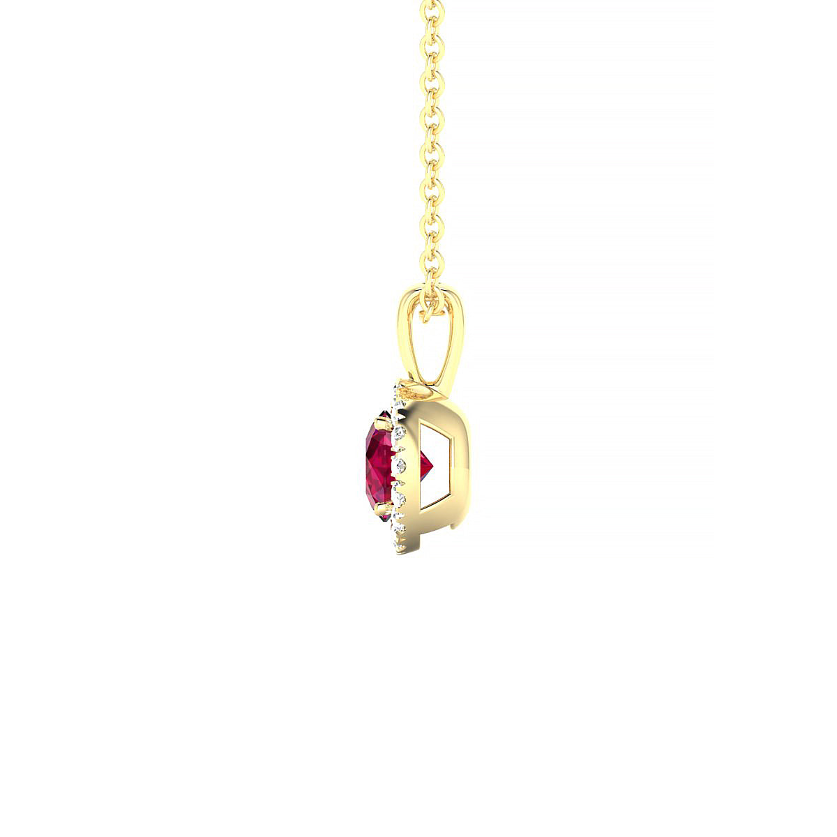 Solar | 18k Yellow Gold 4.5 mm Round Ruby Pendant