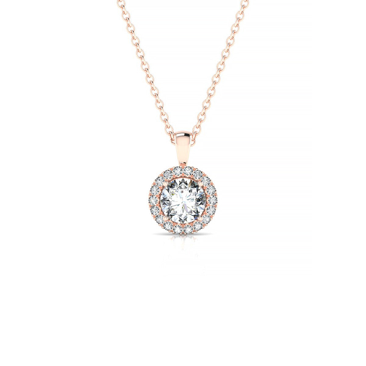 Solar | 18k Rose Gold 5.2 mm Round Diamond Pendant