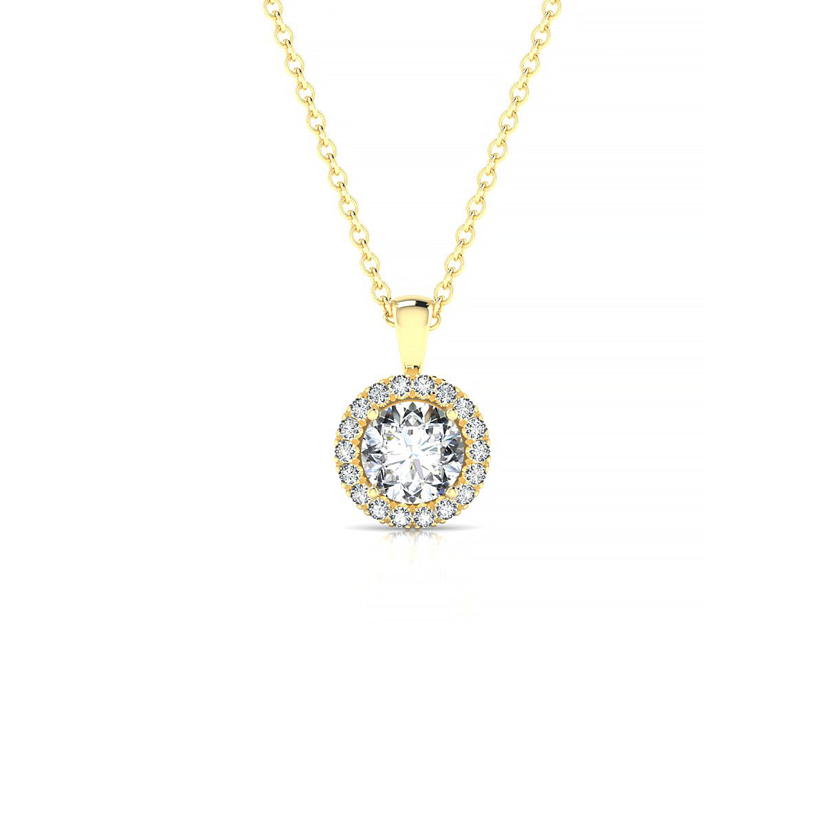 Solar | 18k Yellow Gold 5.2 mm Round Diamond Pendant