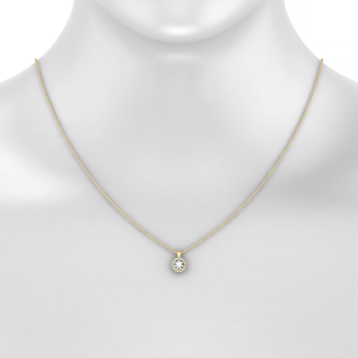 Solar | 18k Yellow Gold 5.2 mm Round Diamond Pendant