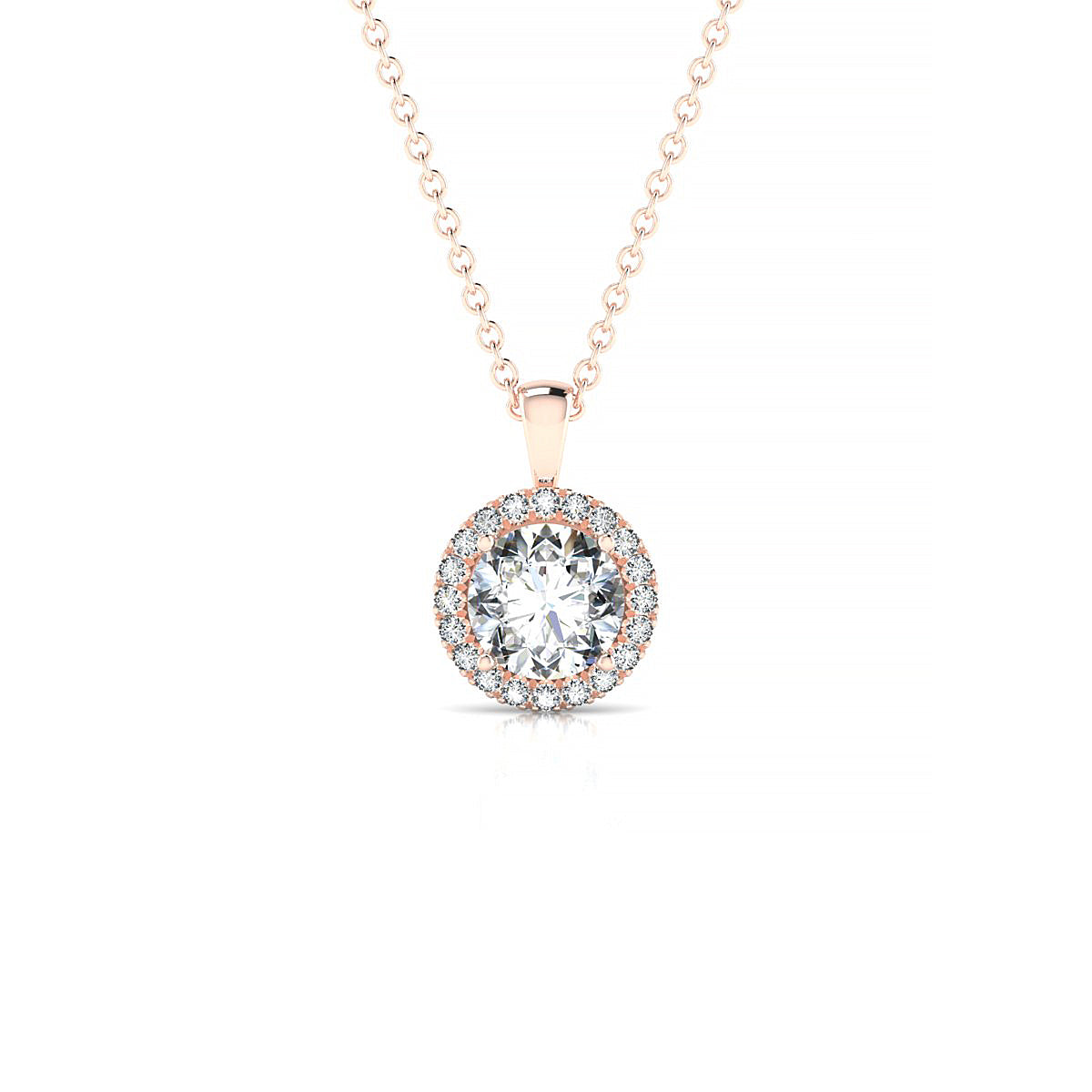 Solar | 18k Rose Gold 5.7 mm Round Diamond Pendant