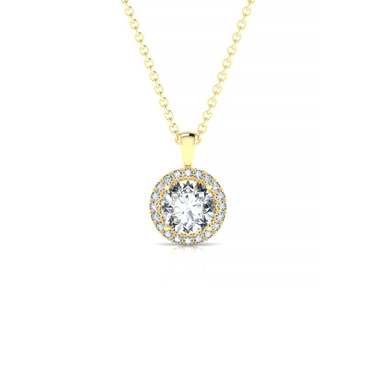 Solar | 18k Yellow Gold 5.7 mm Round Diamond Pendant