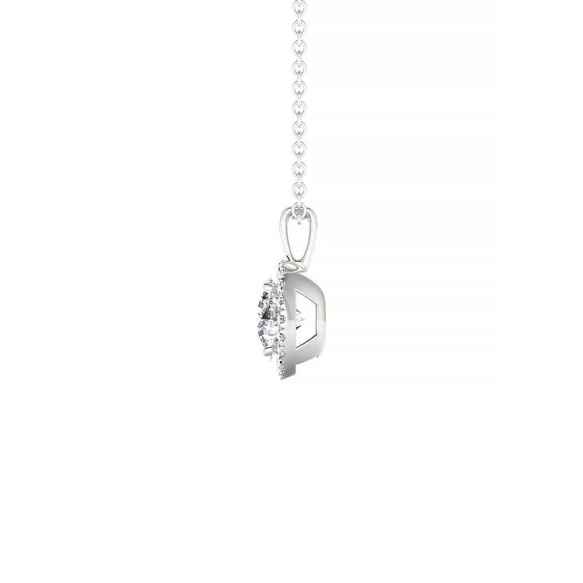 Solar | 18k White Gold 5.7 mm Round Diamond Pendant