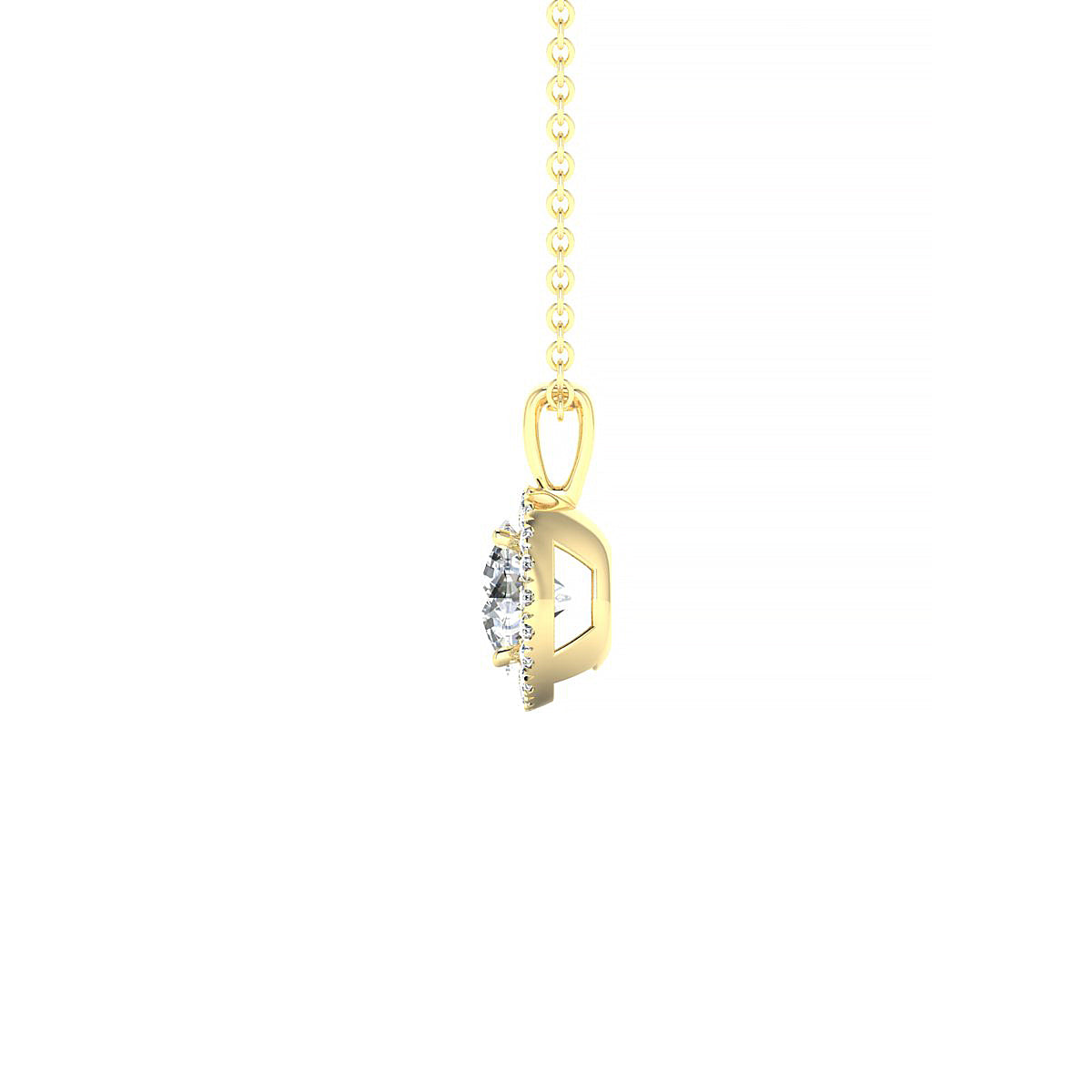 Solar | 18k Yellow Gold 5.7 mm Round Diamond Pendant