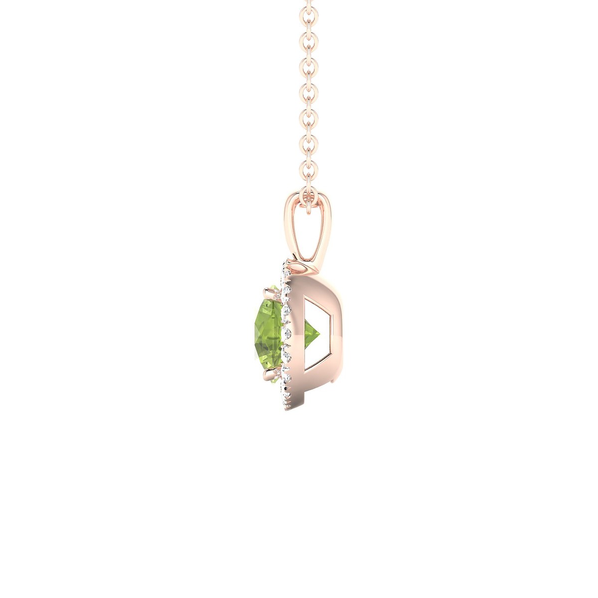 Solar | 18k Rose Gold 6 mm Round Peridot Pendant