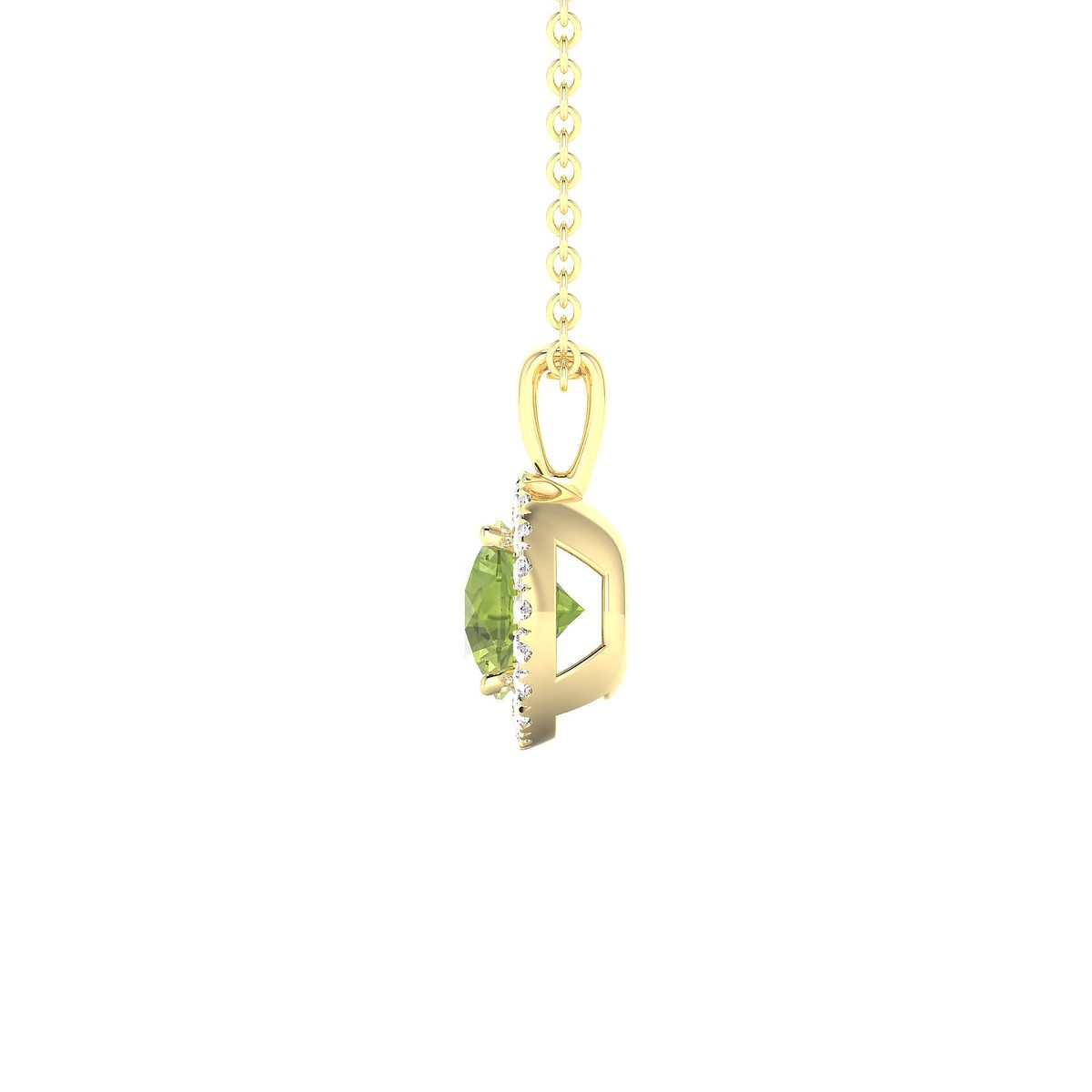 Solar | 18k Yellow Gold 6 mm Round Peridot Pendant