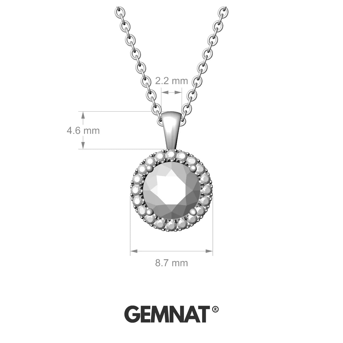 Solar | 18k White Gold 6 mm Round Ruby Pendant