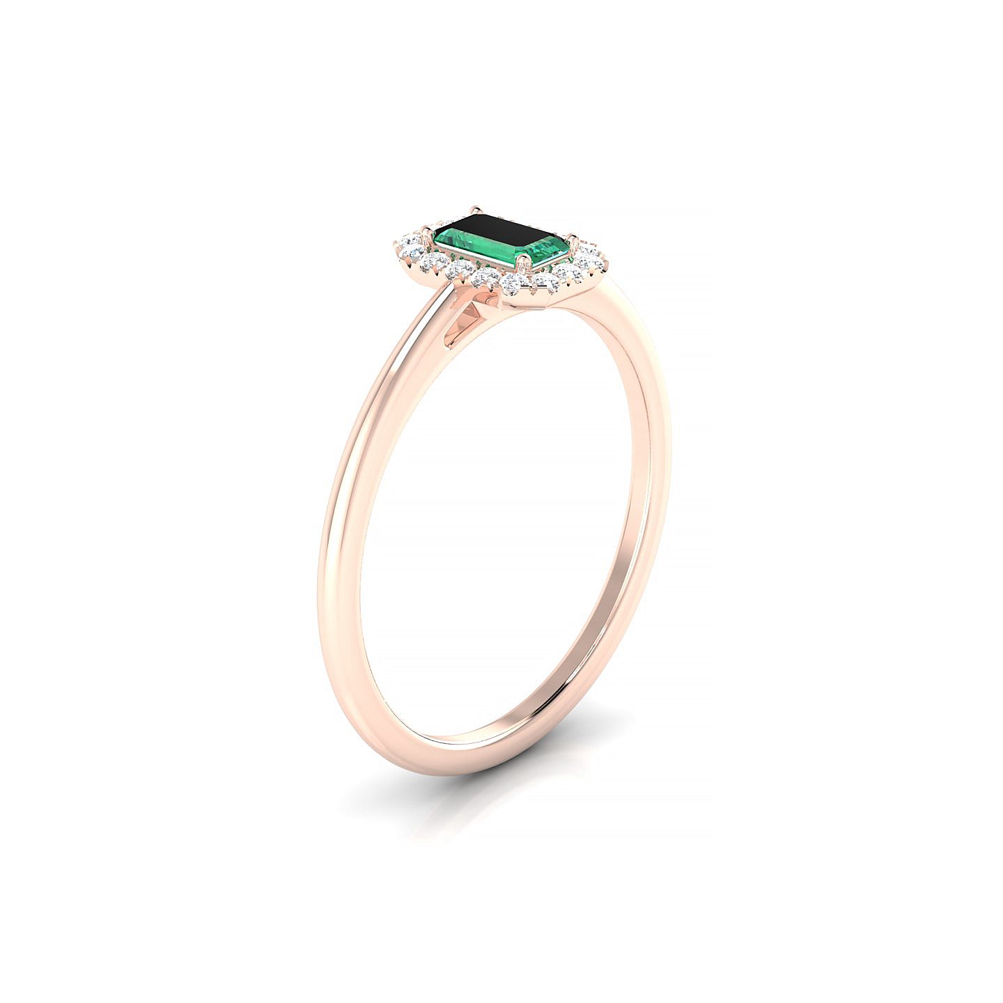 Solar | 18k Rose Gold 5 x 3 mm Emerald Emerald Ring