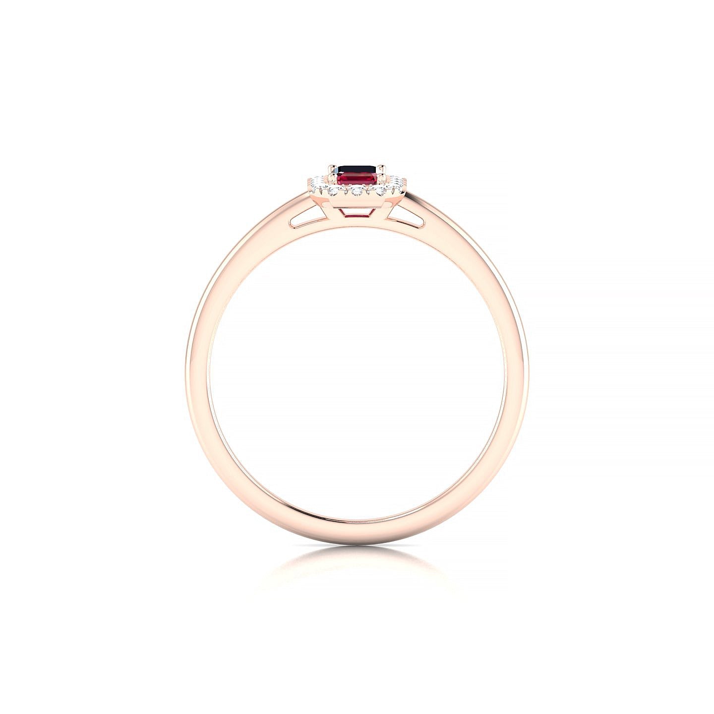 Solar | 18k Rose Gold 5 x 3 mm Emerald Ruby Ring