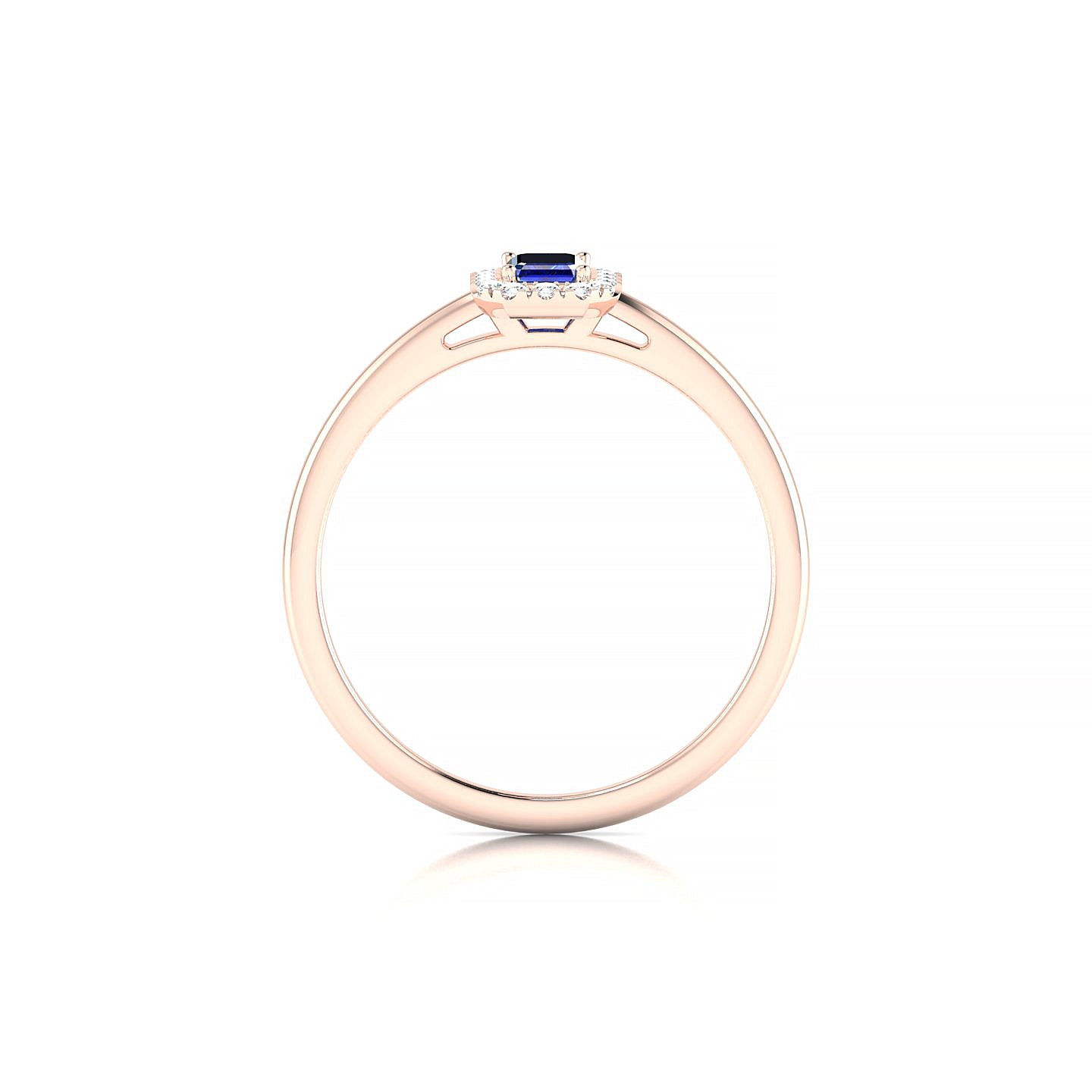 Solar | 18k Rose Gold 5 x 3 mm Emerald Sapphire Ring