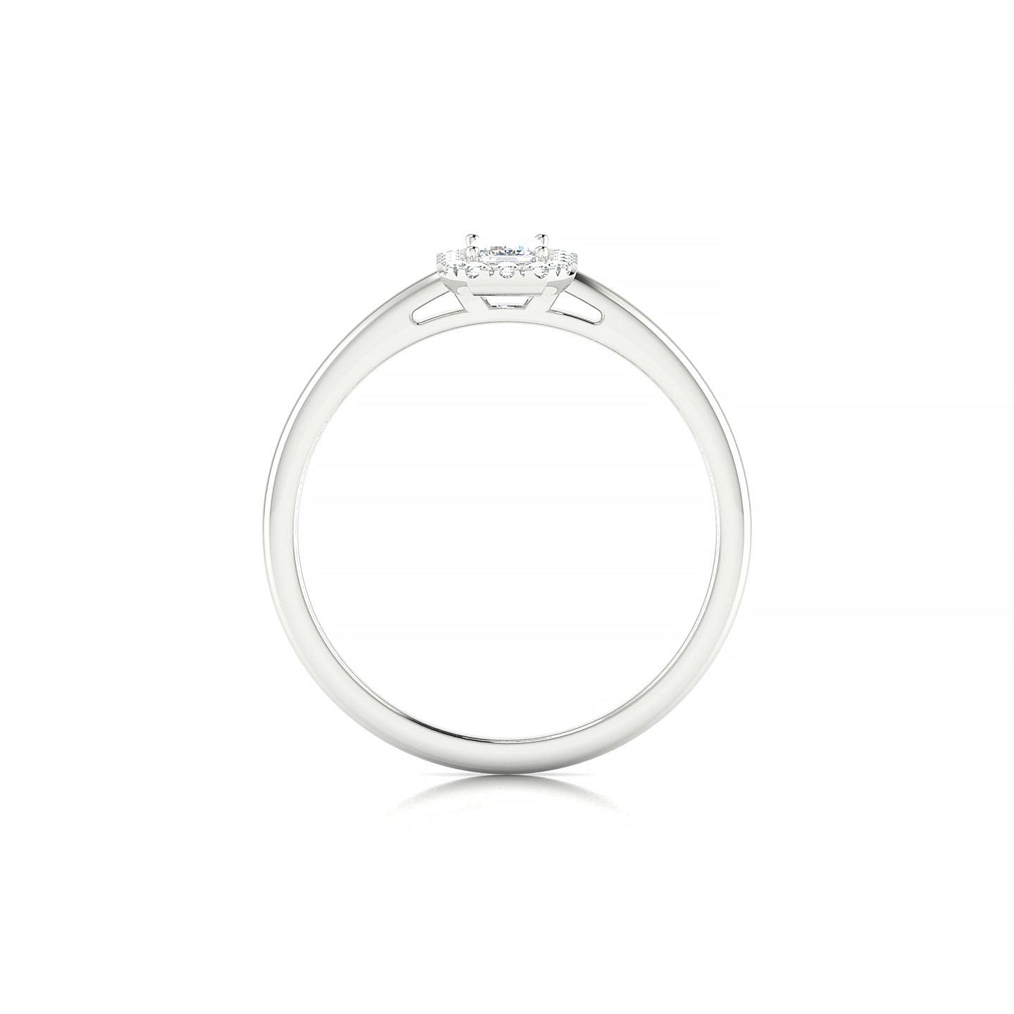 Solar | 18k White Gold 5 x 3 mm Emerald Diamond Ring