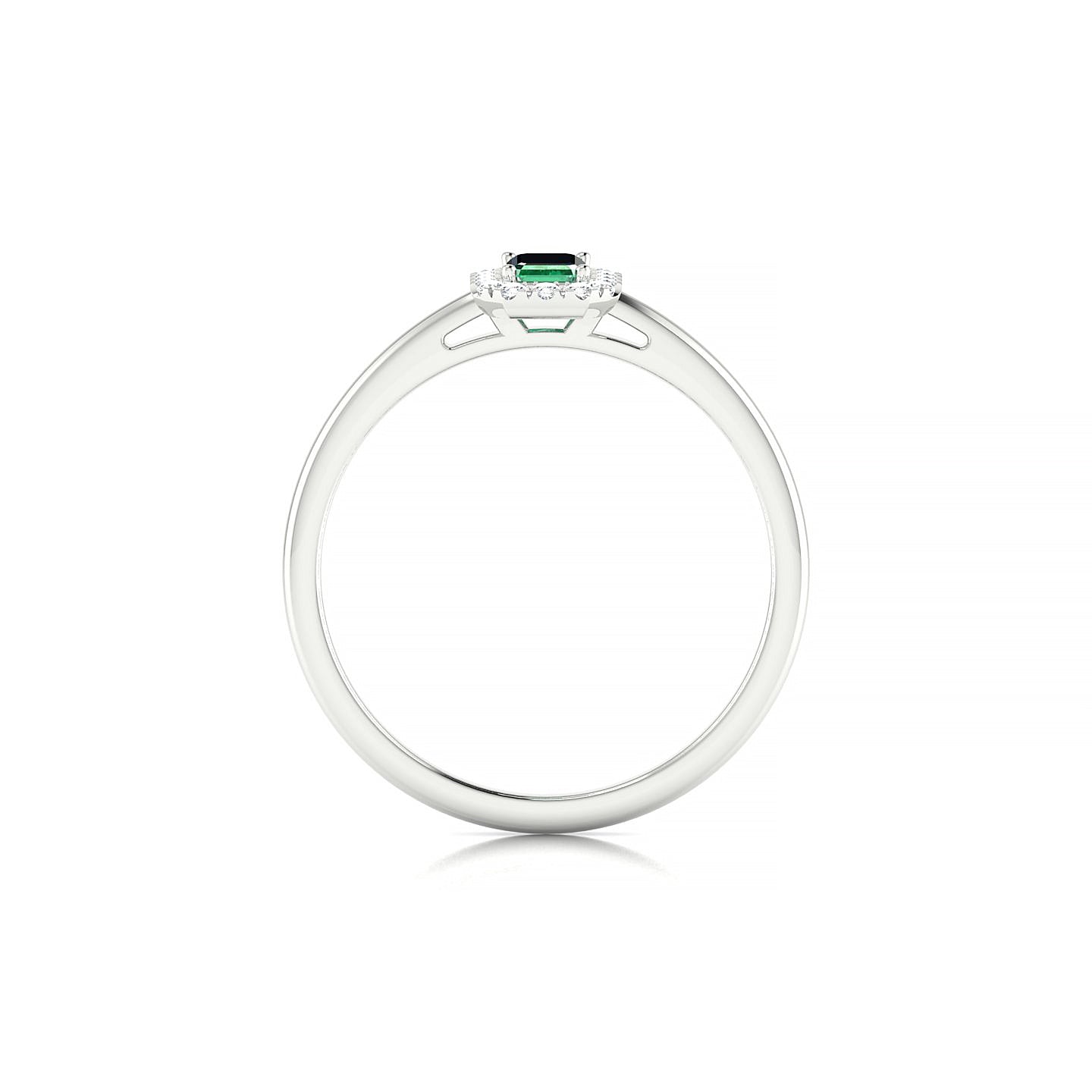 Solar | 18k White Gold 5 x 3 mm Emerald Emerald Ring