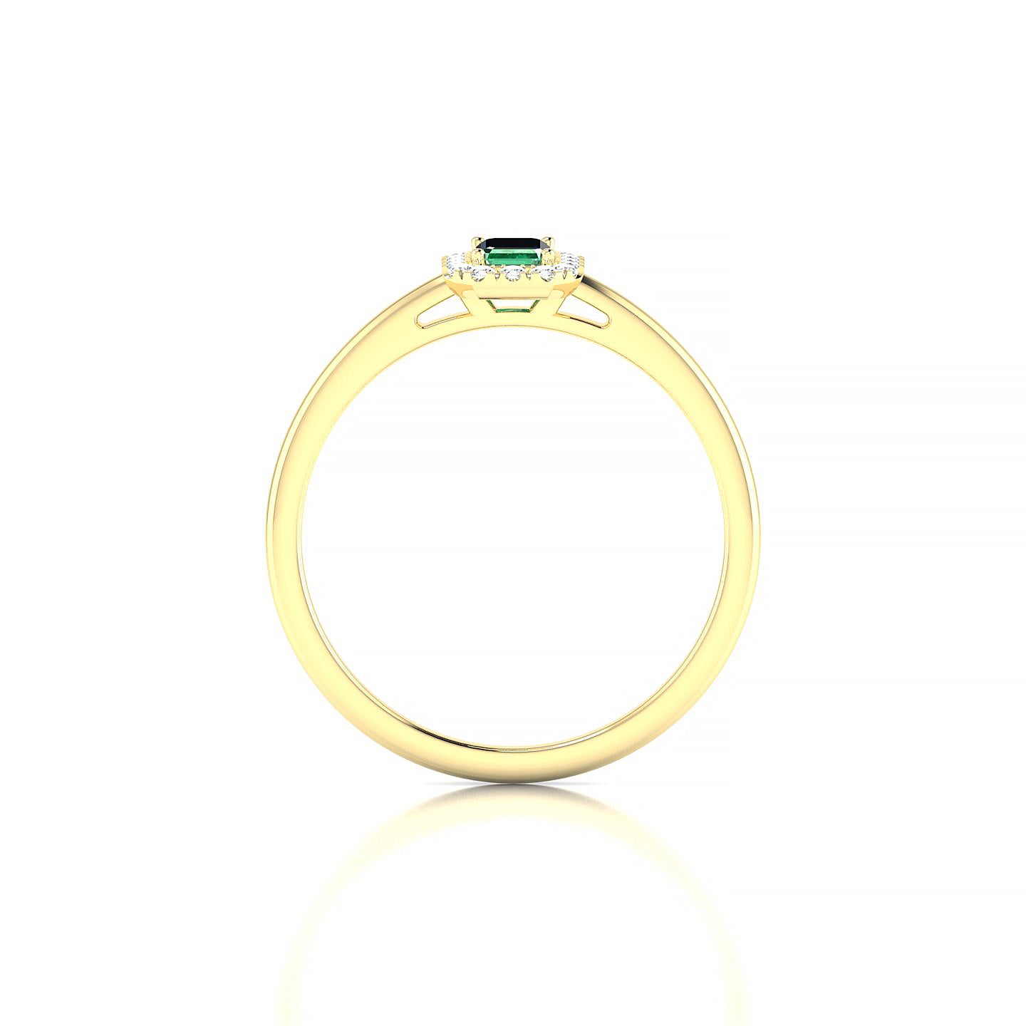 Solar | 18k Yellow Gold 5 x 3 mm Emerald Emerald Ring