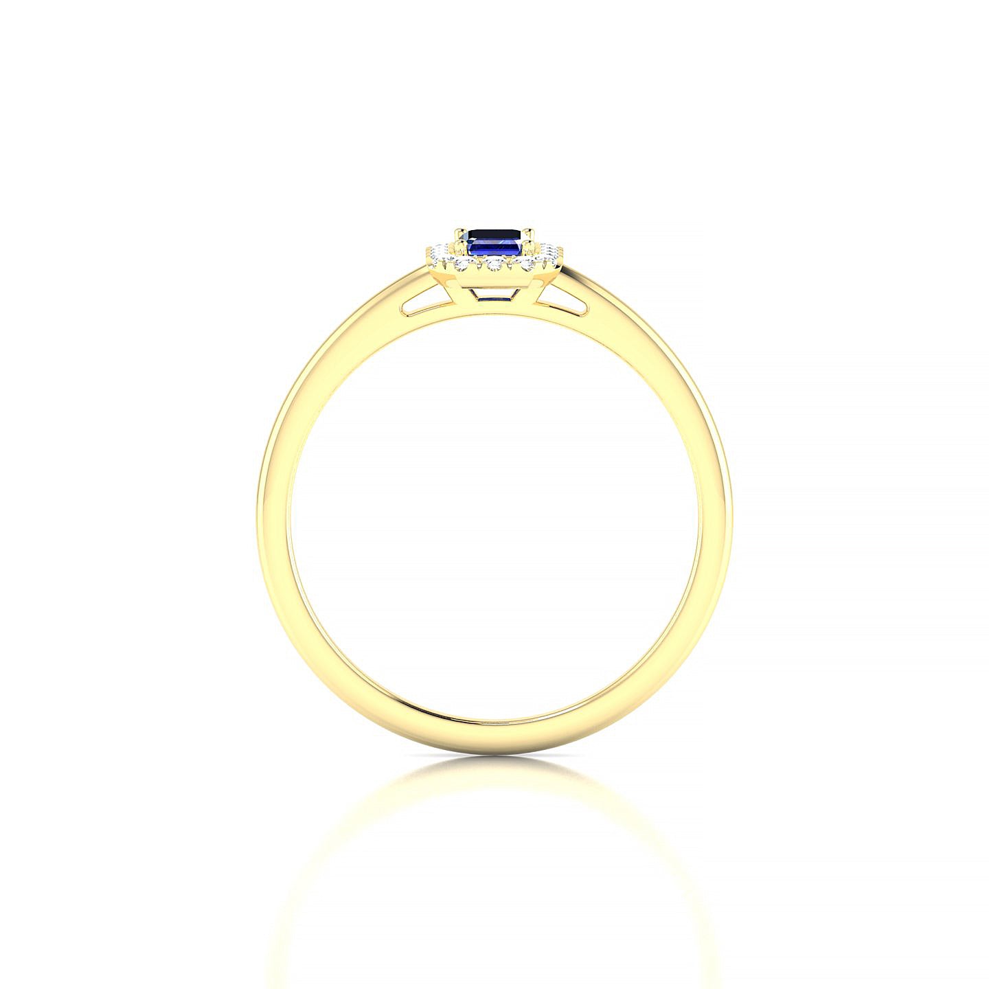 Solar | 18k Yellow Gold 5 x 3 mm Emerald Sapphire Ring