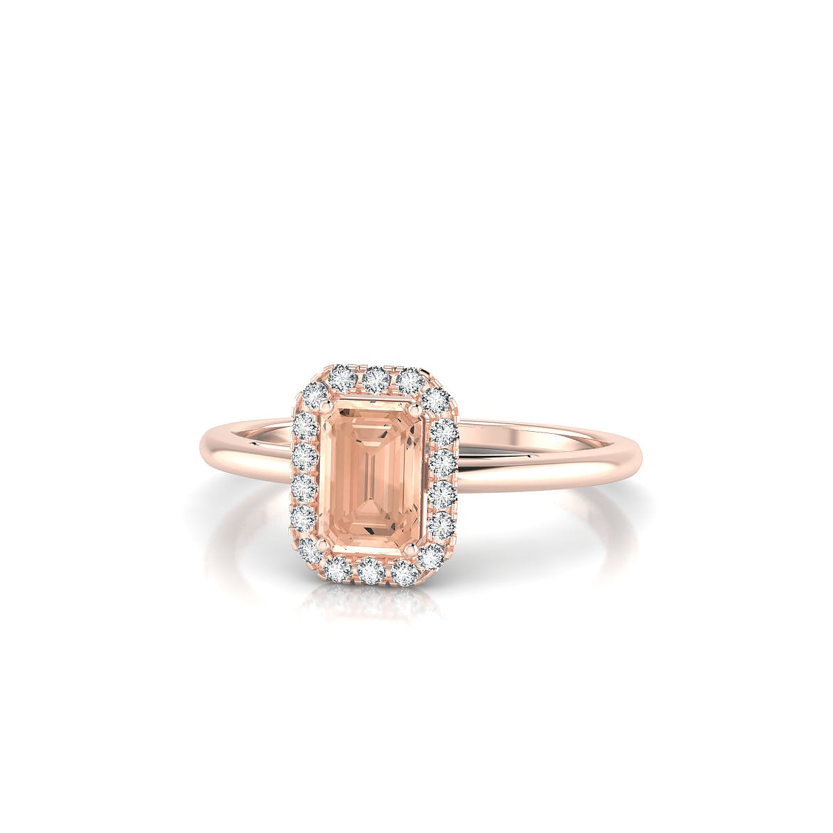 Solar | 18k Rose Gold 6 x 4 mm Emerald Morganite Ring