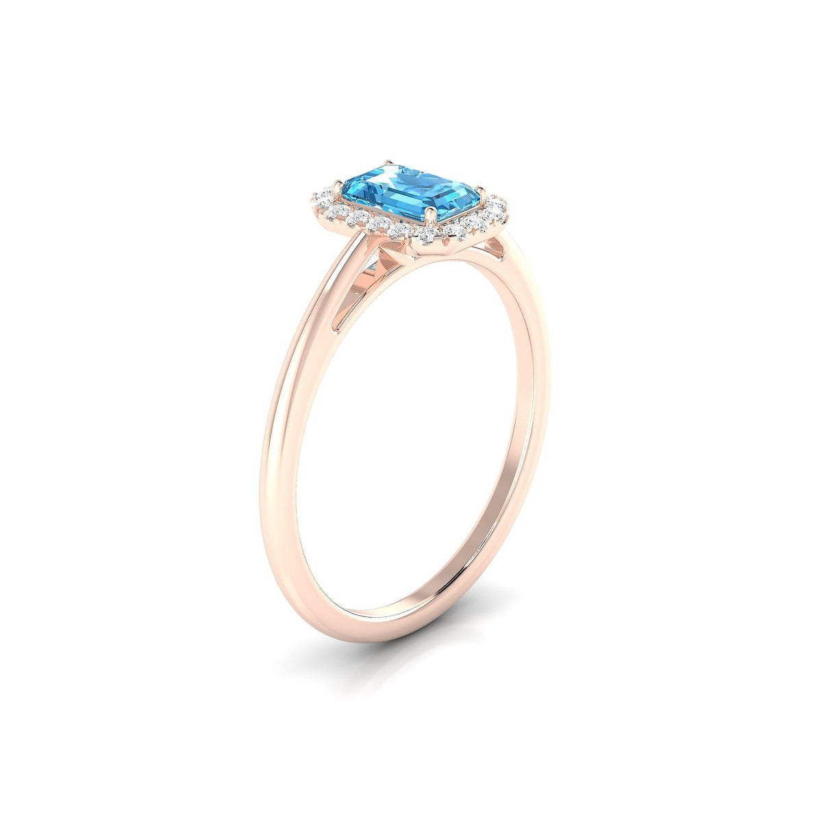 Solar | 18k Rose Gold 6 x 4 mm Emerald Topaz Ring