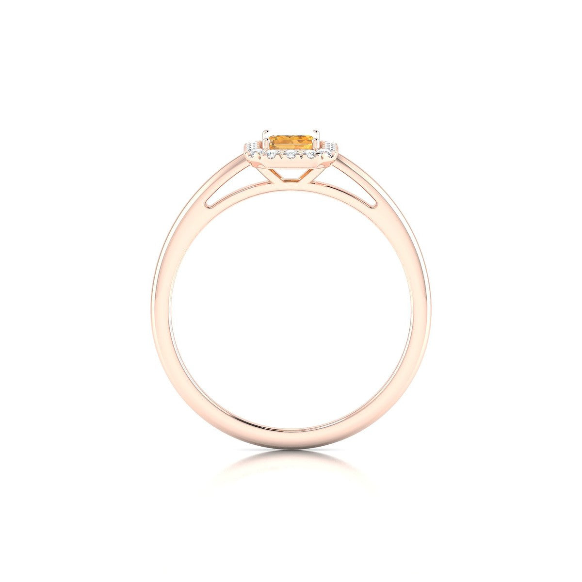 Solar | 18k Rose Gold 6 x 4 mm Emerald Citrine Ring
