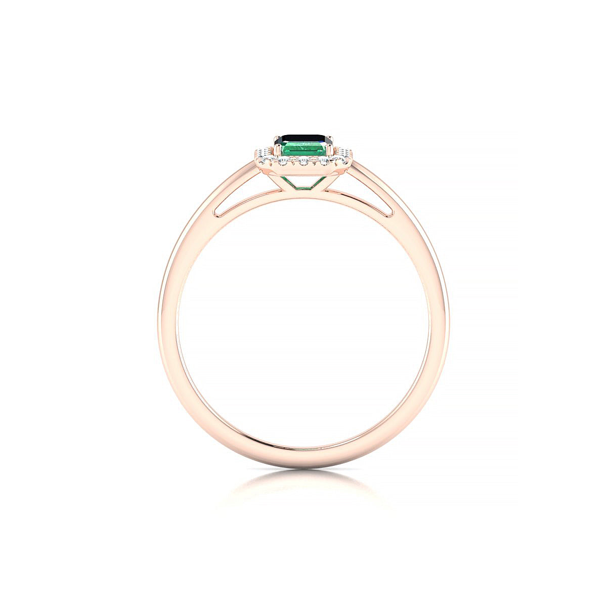 Solar | 18k Rose Gold 6 x 4 mm Emerald Emerald Ring
