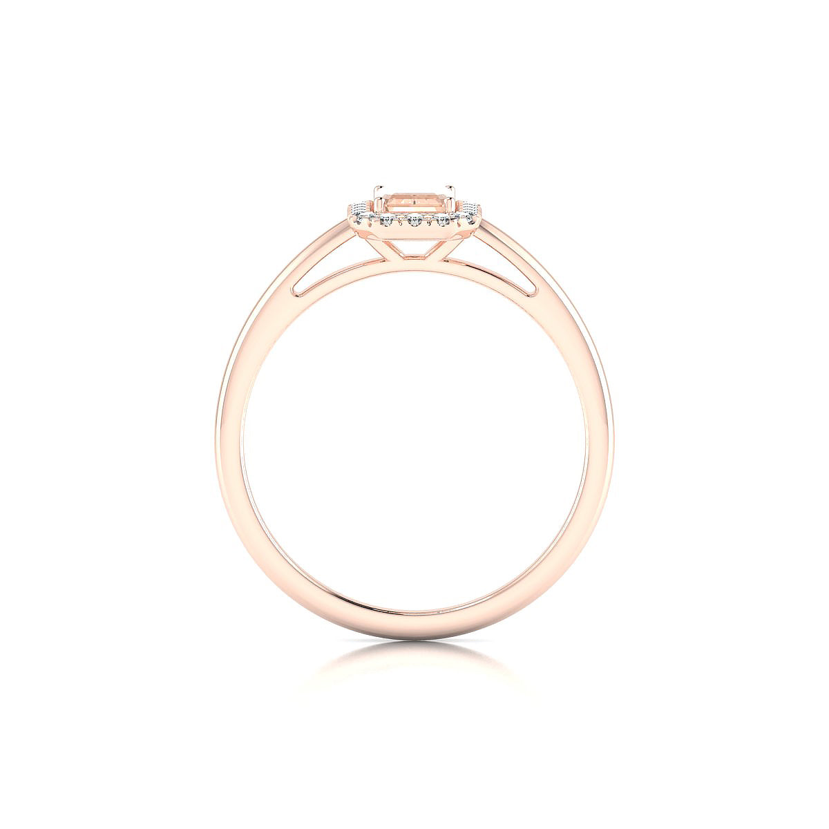 Solar | 18k Rose Gold 6 x 4 mm Emerald Morganite Ring