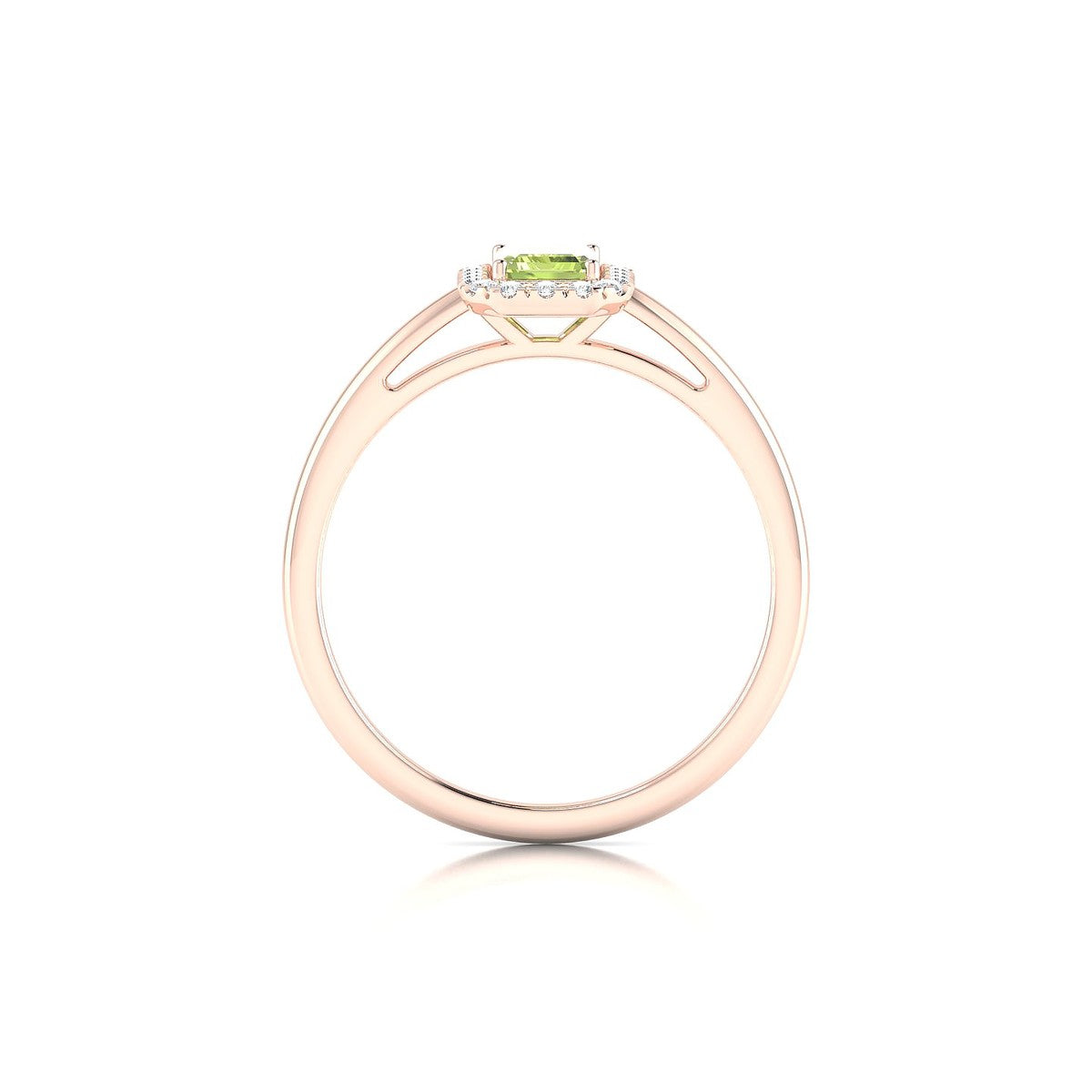 Solar | 18k Rose Gold 6 x 4 mm Emerald Peridot Ring