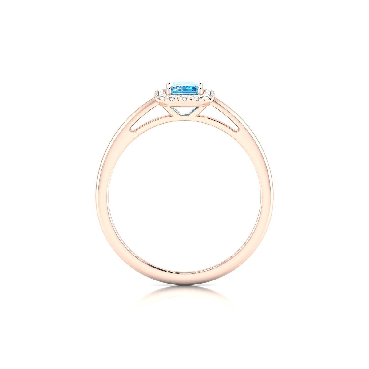 Solar | 18k Rose Gold 6 x 4 mm Emerald Topaz Ring