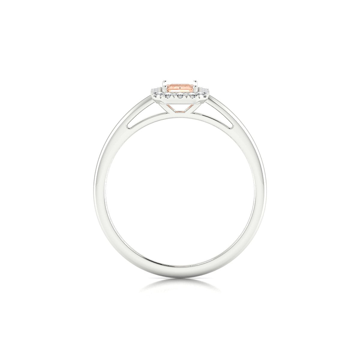 Solar | 18k White Gold 6 x 4 mm Emerald Morganite Ring