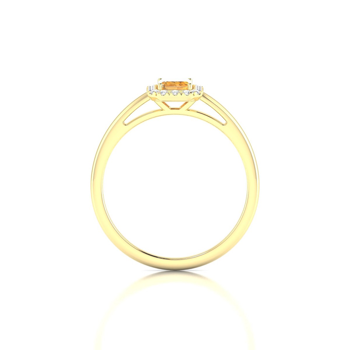 Solar | 18k Yellow Gold 6 x 4 mm Emerald Citrine Ring