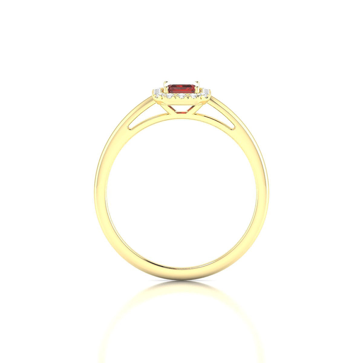 Solar | 18k Yellow Gold 6 x 4 mm Emerald Garnet Ring