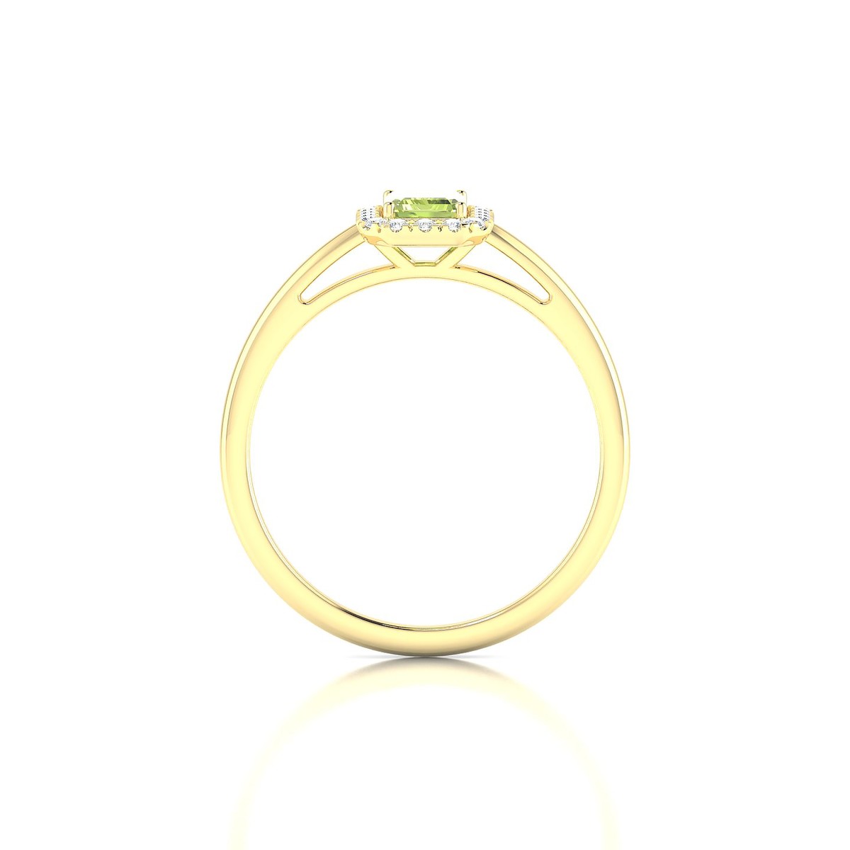 Solar | 18k Yellow Gold 6 x 4 mm Emerald Peridot Ring
